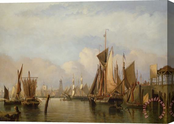 John Wilson Carmichael Billingsgate Wharf Stretched Canvas Print / Canvas Art
