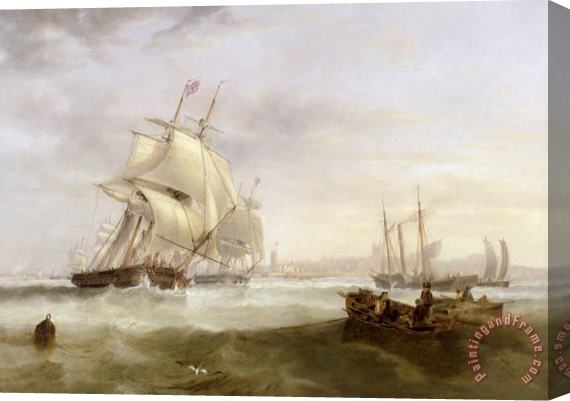 John Wilson Carmichael Shipping off Hartlepool Stretched Canvas Painting / Canvas Art