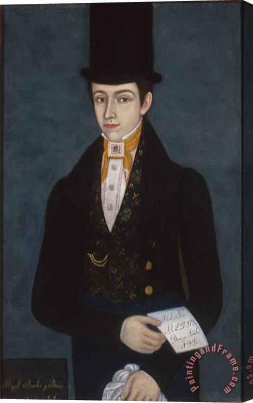 Jose Maria Estrada Portrait of Miguel Arochi Y Baeza Stretched Canvas Print / Canvas Art
