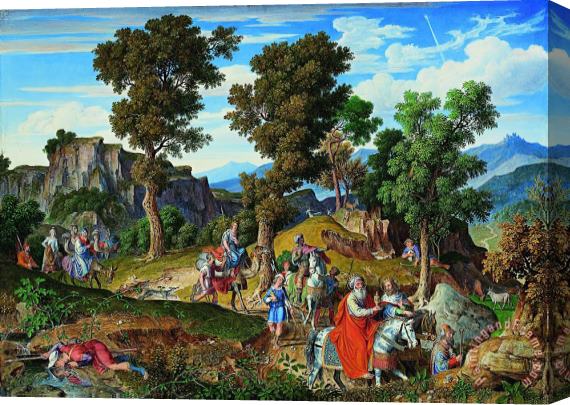 Joseph Anton Koch Serpentara Landscape with The Procession of The Magi Stretched Canvas Print / Canvas Art