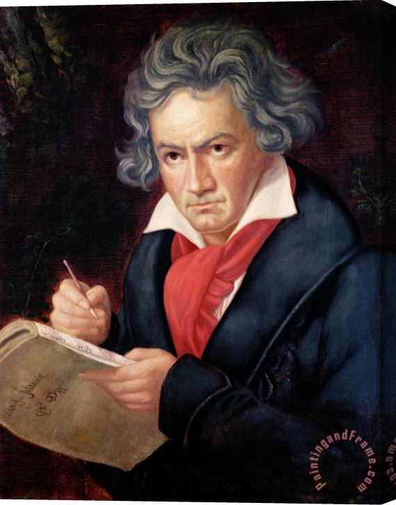 Joseph Carl Stieler Ludwig van Beethoven Composing his Missa Solemnis Stretched Canvas Print / Canvas Art