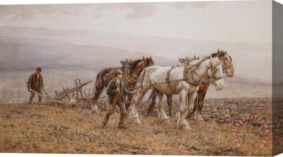 Joseph Harold Swanwick The Ploughman Wilmington Polegate Near Eastbourne Stretched Canvas Painting / Canvas Art