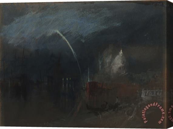 Joseph Mallord William Turner Venice: Santa Maria Della Salute, Night Scene with Rockets Stretched Canvas Print / Canvas Art