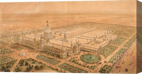 Joseph Reed The Exhibition Building Melbourne 1880, From The South East Showing The Main Hall Stretched Canvas Print / Canvas Art