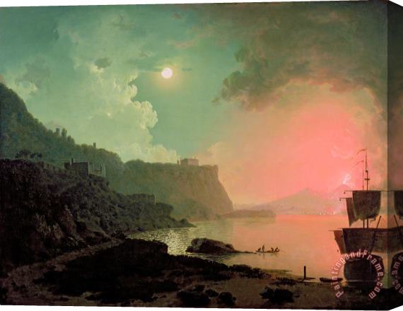 Joseph Wright of Derby Vesuvius from Posillipo Stretched Canvas Painting / Canvas Art
