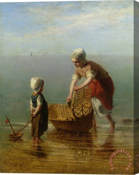 Jozef Israels Mother And Child Stretched Canvas Print / Canvas Art