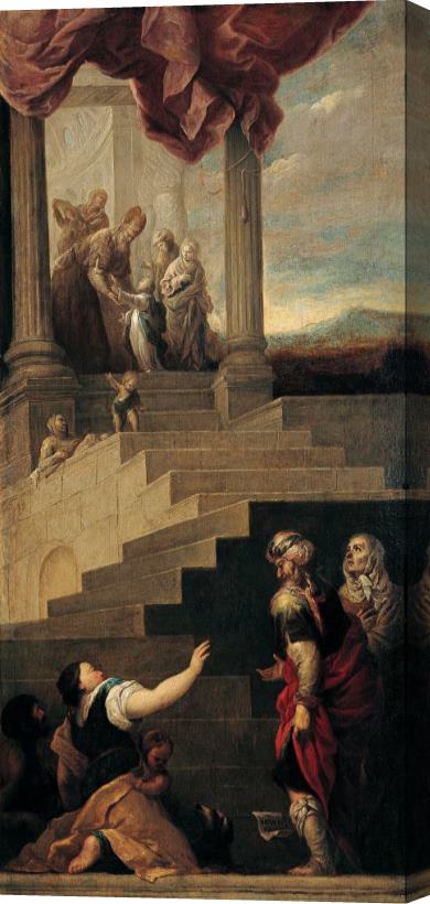 Juan de Sevilla Introduction of The Virgin in The Temple Stretched Canvas Print / Canvas Art