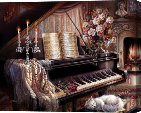 Judy Gibson Sonata by Firelight Stretched Canvas Painting / Canvas Art