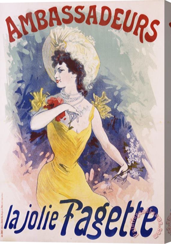 Jules Cheret Ambassadeurs: La Jolie Fagette Poster Stretched Canvas Print / Canvas Art
