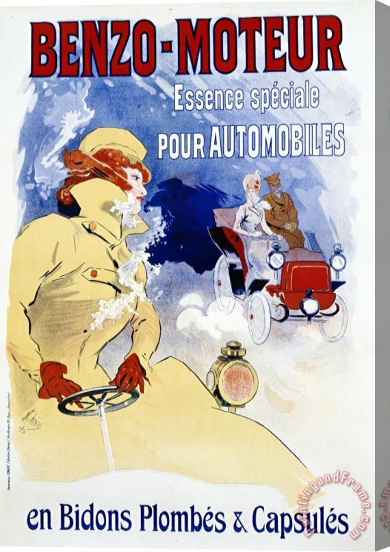 Jules Cheret Benzo Moteur Poster Stretched Canvas Print / Canvas Art