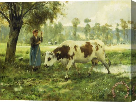Julien Dupre Cows At Pasture Stretched Canvas Painting / Canvas Art
