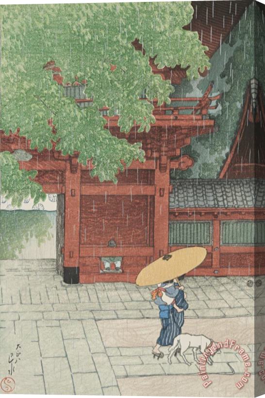 Kawase Hasui Early Summer Shower at Sanno Stretched Canvas Print / Canvas Art