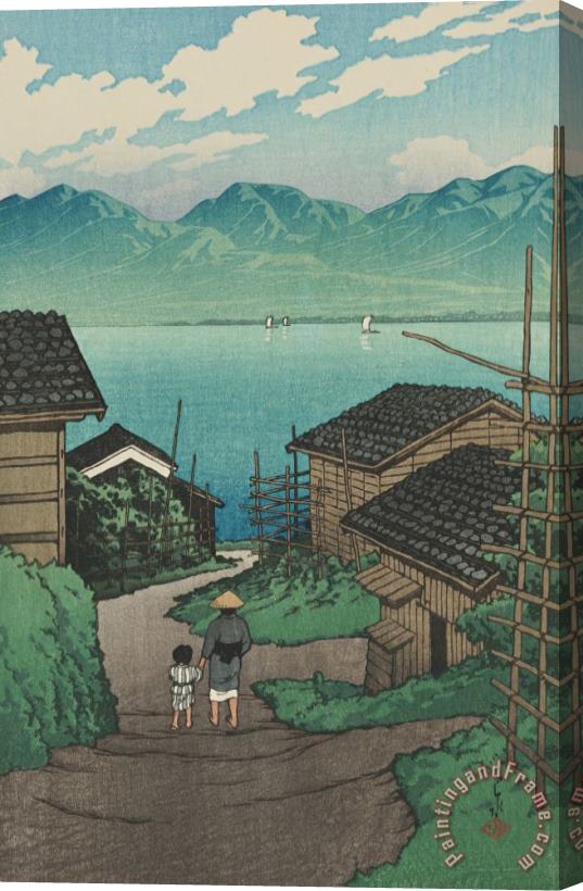 Kawase Hasui View of Lake Kamo, Sado (sado Kamo Mura), From The Series Souvenirs of Travels, Second Series (tabi Miyage, Dai Ni Shu) Stretched Canvas Print / Canvas Art