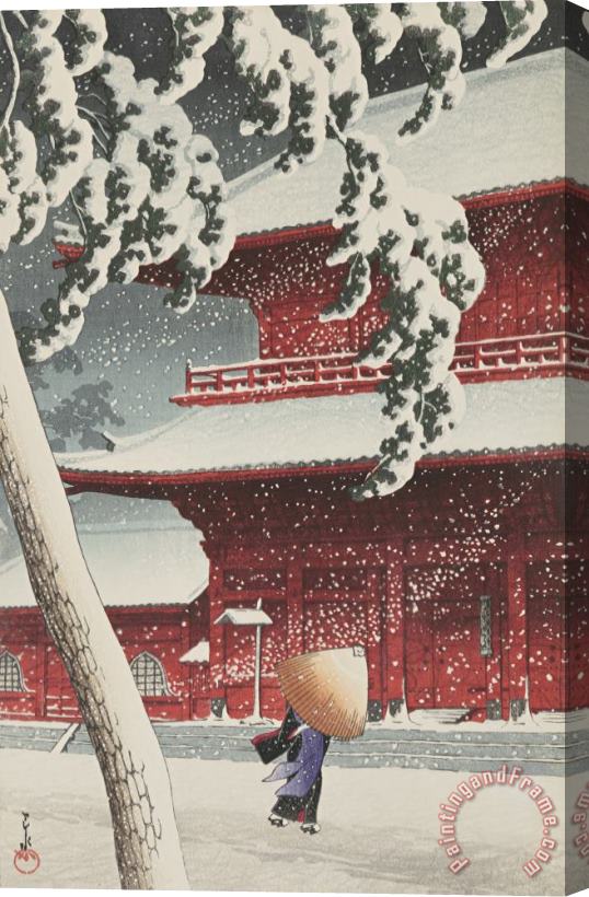 Kawase Hasui Zojo Temple, Shiba Stretched Canvas Print / Canvas Art