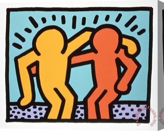 Keith Haring Best Buddies 1990 Stretched Canvas Print / Canvas Art
