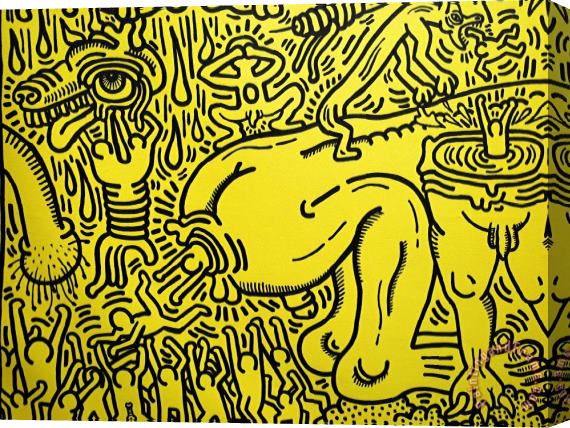 Keith Haring Pop Shop 10 Stretched Canvas Painting / Canvas Art