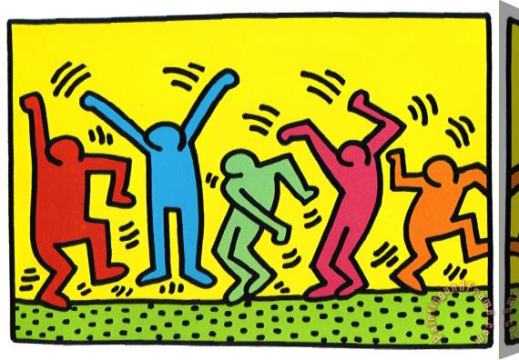 Keith Haring Pop Shop Stretched Canvas Painting / Canvas Art