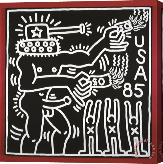 Keith Haring Untitled, 1985 Stretched Canvas Print / Canvas Art