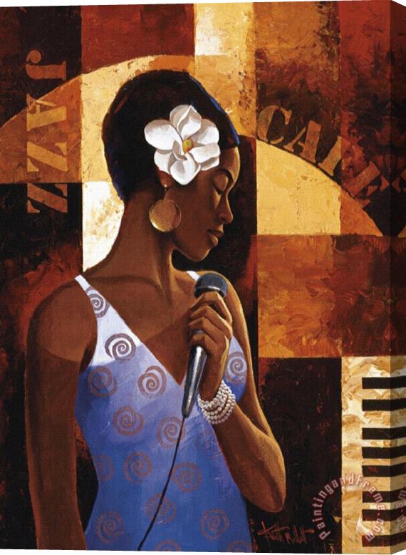 Keith Mallett Jazz-cafe Stretched Canvas Print / Canvas Art