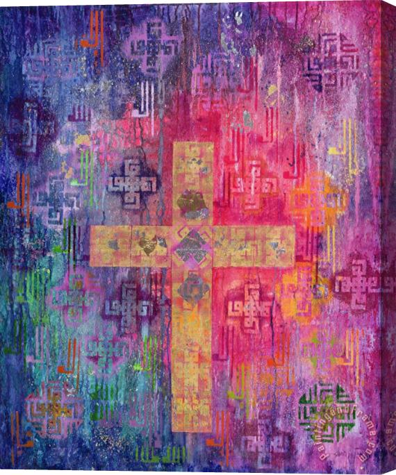 Laila Shawa Eastern Cross Stretched Canvas Painting / Canvas Art
