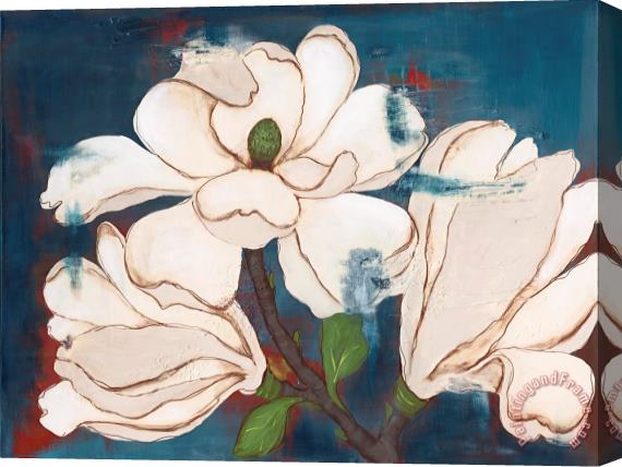 Laura Gunn Blue Magnolia Stretched Canvas Painting / Canvas Art
