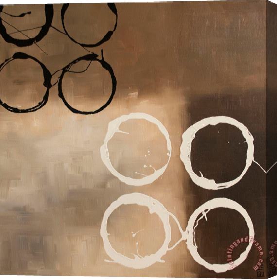 laurie maitland Circles in Neutral I Stretched Canvas Print / Canvas Art