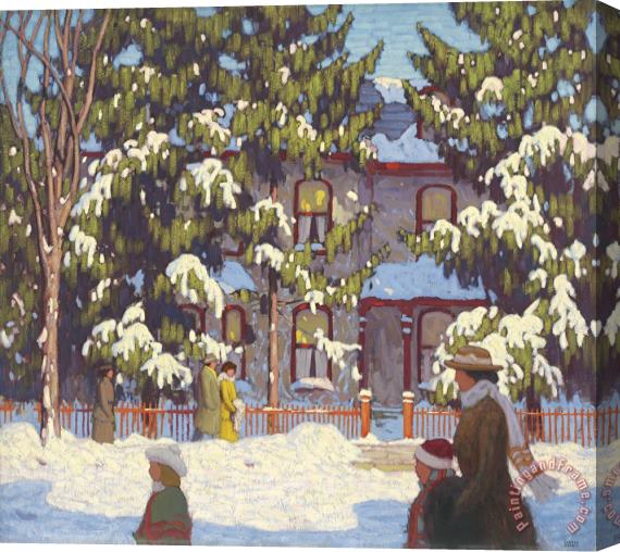 Lawren Stewart Harris Winter Afternoon, City Street, Toronto Or Sunday Morning Stretched Canvas Painting / Canvas Art