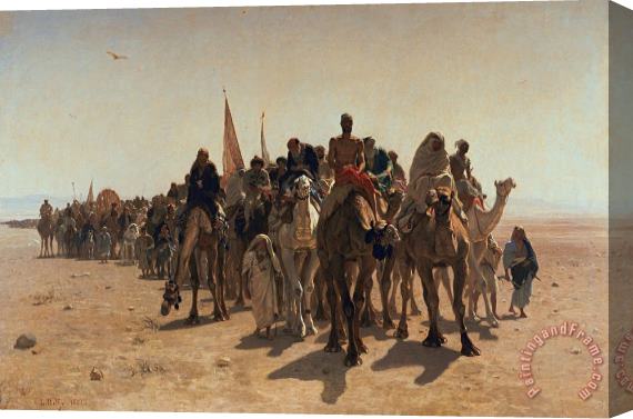 Leon Auguste Adolphe Belly Pilgrims Going to Mecca Stretched Canvas Print / Canvas Art