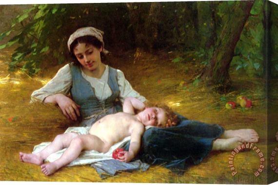 Leon Bazile Perrault Young Mother And Sleeping Child Stretched Canvas Painting / Canvas Art