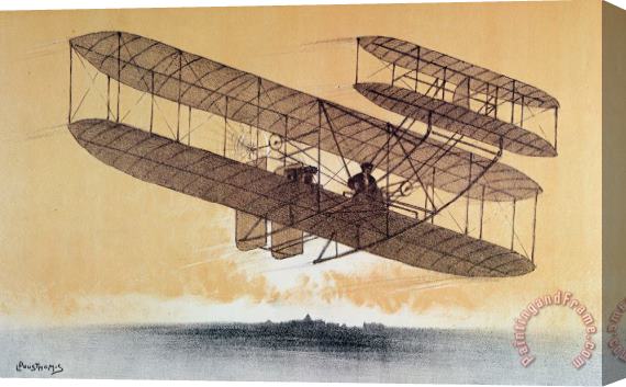 Leon Pousthomis Wilbur Wright In His Flyer Stretched Canvas Print / Canvas Art