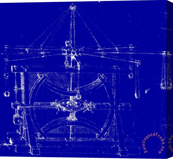 Leonardo da Vinci Machine Blueprint Stretched Canvas Print / Canvas Art