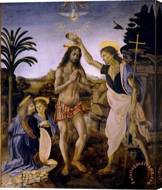 Leonardo da Vinci The Baptism Of Christ Stretched Canvas Print / Canvas Art