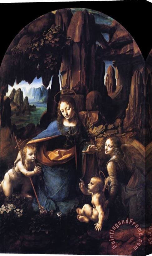Leonardo da Vinci Virgin of The Rocks Stretched Canvas Print / Canvas Art