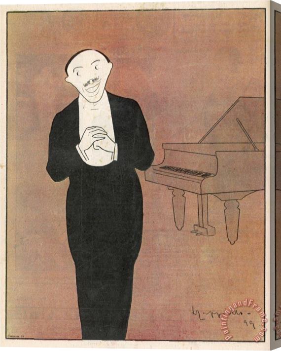 Leonetto Cappiello Fragson Stands in Front of His Piano Stretched Canvas Print / Canvas Art