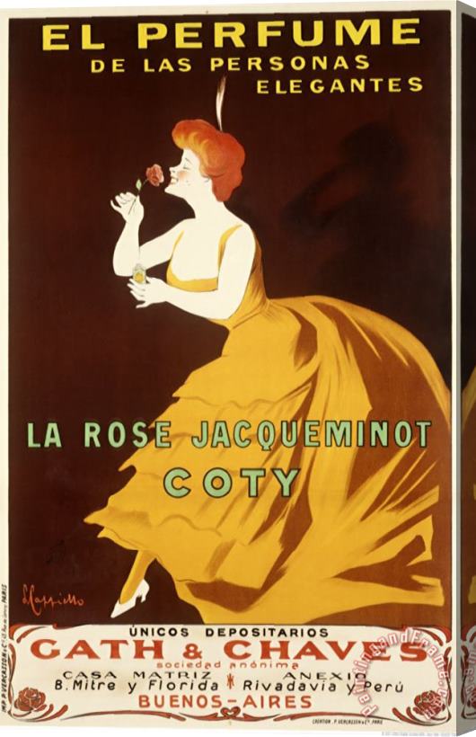 Leonetto Cappiello La Rose Jacqueminot Coty Stretched Canvas Painting / Canvas Art