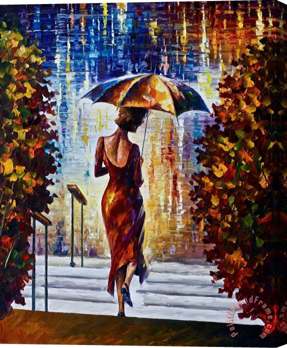 Leonid Afremov At The Steps Stretched Canvas Painting / Canvas Art