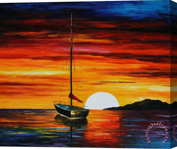 Leonid Afremov Beautiful Sunset Stretched Canvas Print / Canvas Art