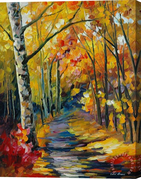 Leonid Afremov Birch Forest Stretched Canvas Painting / Canvas Art