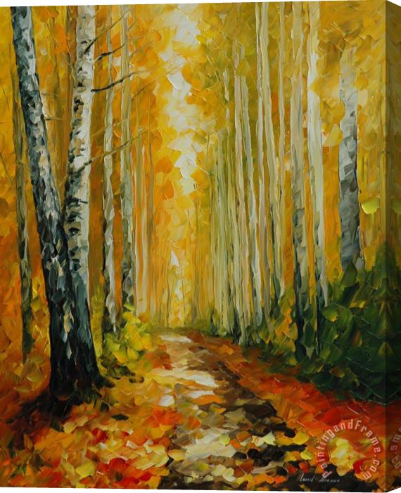 Leonid Afremov Fall Birches Stretched Canvas Print / Canvas Art