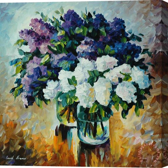 Leonid Afremov Flowers On Water Stretched Canvas Print / Canvas Art