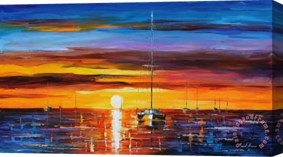 Leonid Afremov Hot Sunrise Stretched Canvas Painting / Canvas Art