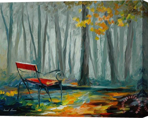 Leonid Afremov Lonely Bench Stretched Canvas Painting / Canvas Art