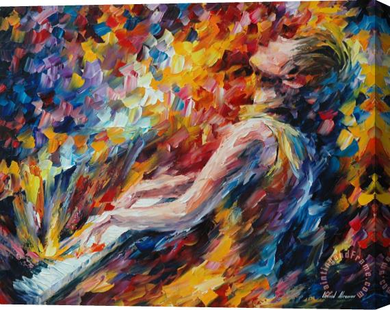 Leonid Afremov Music Fight Stretched Canvas Painting / Canvas Art