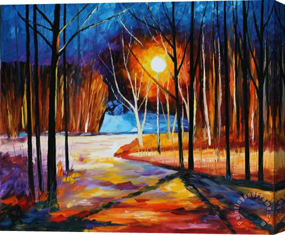 Leonid Afremov Pink Snow Stretched Canvas Painting / Canvas Art