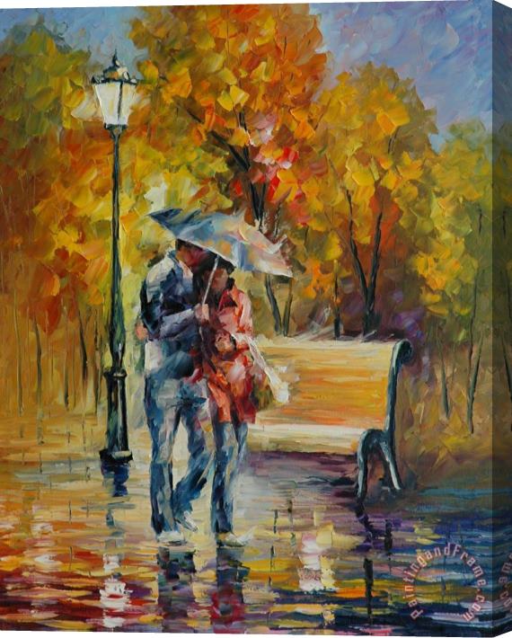 Leonid Afremov Red Raincoat Stretched Canvas Painting / Canvas Art