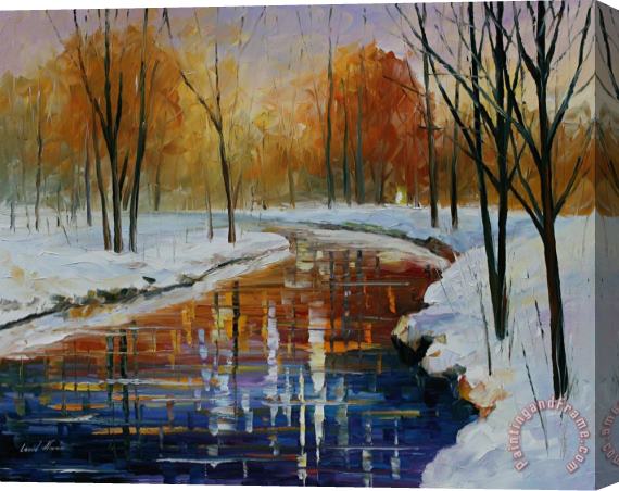 Leonid Afremov The Energy Of Winter Stretched Canvas Print / Canvas Art