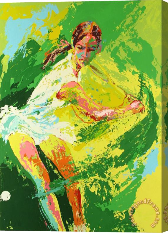 Leroy Neiman Backhand (chris Evert) Stretched Canvas Painting / Canvas Art