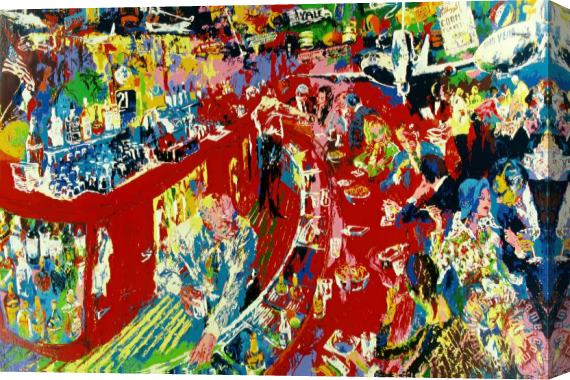 Leroy Neiman Bar at 21 Stretched Canvas Painting / Canvas Art