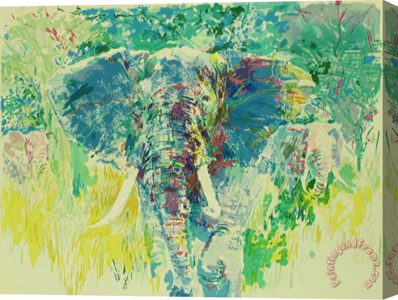 Leroy Neiman Bull Elephant Stretched Canvas Painting / Canvas Art