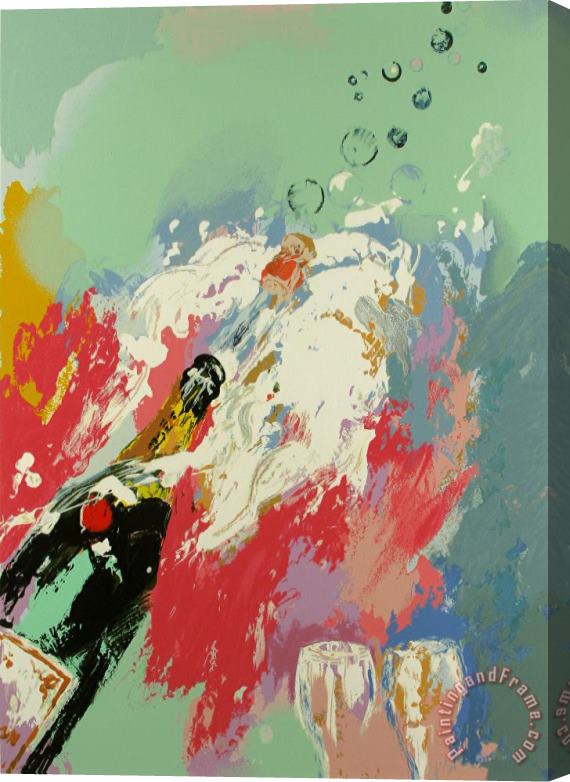 Leroy Neiman Champagne, New Years Eve Stretched Canvas Painting / Canvas Art